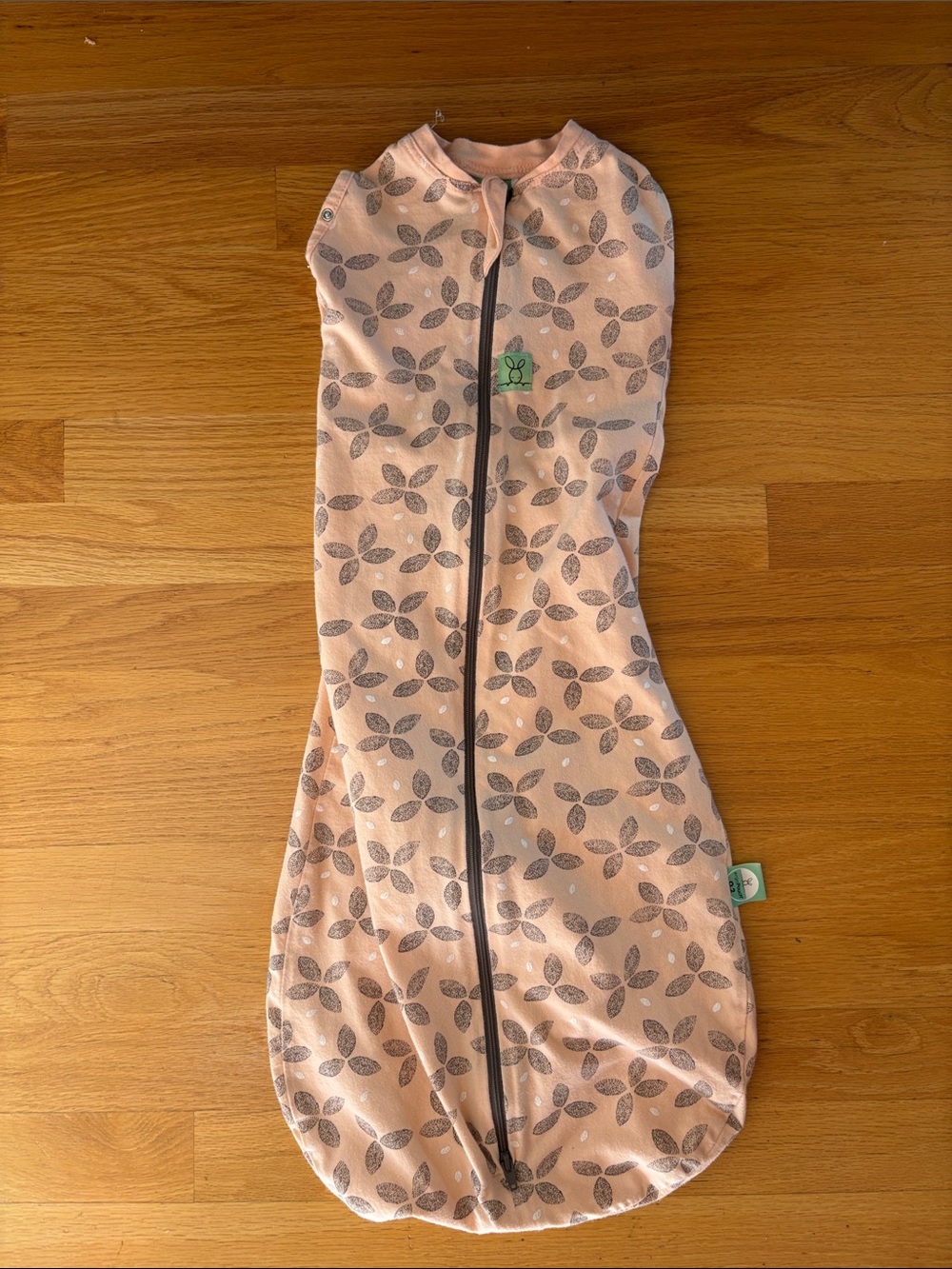 Baby Zip-Front Sleep Sack in Soft Pink with Floral Print